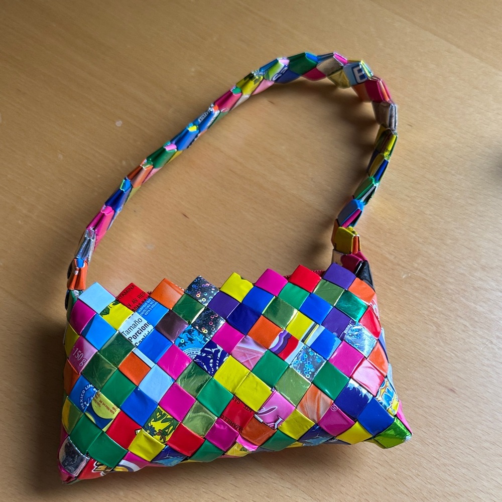 Colorful Woven Patchwork Candy wrapper bag